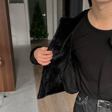 ASCLO Uネックシルケット長袖Tシャツ