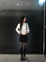 [UNISEX] 2ラインアイレットベルト (ブラック)