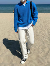 ブレンドオープンカラニット/BLEND OPEN KARA KNIT(7COLOR)