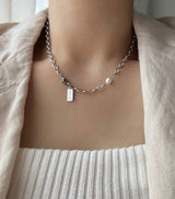 huu サージカルスチールヒップフレッシュウォーターパールボールド3ウェイネックレス / huu Surgical Steel Hip Fresh Water Pearl Bold Three-Way Necklace