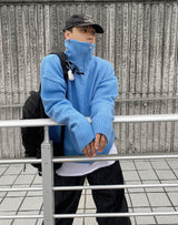No.9787 KNIT highneck ZIP-UP (5color)