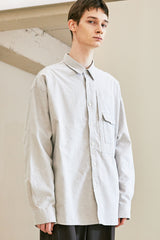 UTILITY CURVED POCKET OXFORD SHIRT SAND GREY (6621864394870)