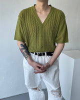 GL Twisted Doughnut Patterned Short-Sleeved Cardigan (5 colors)