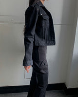Black denim tracker jacket