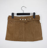 コーデュロイスリーボタンロースカート/Corduroy Three Button Low Skirt (2color)