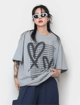 ブラッシュハートショートスリーブTシャツ / Brush Heart Short Sleeve T-shirt