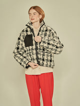 Sharp Pattern Fleece Jumper (Black) (6643890094198)