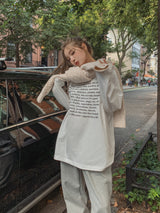 (UNISEX) アーティクルレタリングルーズ長袖