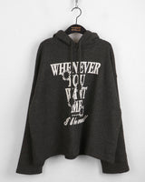 ワットエバーナッピングVネックボクシーレタリングフーディーTシャツ
