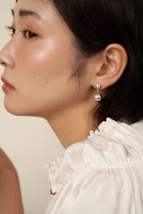 half and ball earring