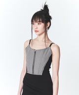 ハウンドトゥースコルセットスリーブレス/Houndstooth Corset Sleeveless