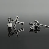 クロスシルバーイヤリング / Grapevine-D1 cross silver earring (4591916908662)