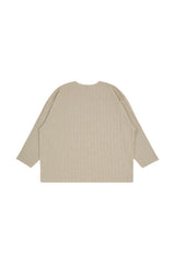 サマーVネックオーバーサイズフィットニット/Beige Summer Ribbed Oversized Fit Knit