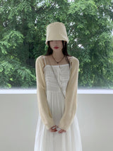 夏 ベーシック ストリング リボン クロップド ボレロ カーディガン/[6 colors] Honey Summer Basic String Ribbon Cropped Bolero Cardigan