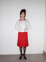 VIVID PLEATS SKIRT (TOMATO)