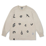 Lexsecunda ヴィンテージライクオーバーサイズロングスリーブTシャツ ブラック/ ベージュ