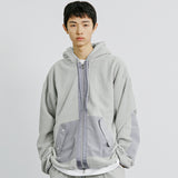 ミリタリーグムカフリースフード付き2WAYパーカー / MILITARY GUMKA FLEECE HOODED 2WAY ZIP-UP L/GREY