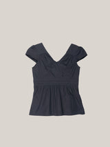 パフピンタックブラウス [ NAVY ]