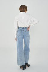 ワイドフィットライトブルーデニムパンツ/ACTRESS YOOSUN, WJSN YEON-JUNG, RED VELVET JOY, RAPPER JESSIE, MAMAMOO MOON-BYUL, GIRLFRIEND YERIN, MOMOLAND NANCY, IZ*ONE EUNBI, APINK BOMI WORN WIDE FIT LIGHT BLUE DENIM PANTS [6055]
