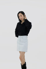 スリムボタンシャツ/Slim button shirt (2color)