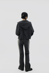 サンディンググレーブーツカットデニムパンツ/no.3015 Sanding Gray Bootcut Denim Pants