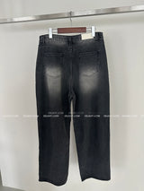 dark blue string wide pants