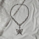[IDLE Miyeon Necklace] Princess Butterfly Chain Semi Choker Necklace
