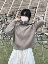 Turtleneck knitwear zip-up 