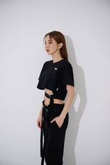 スクエアバックルショートスリーブTシャツ / TOP(9367) Square Buckle Short Sleeve T-shirt