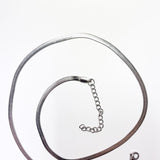 Simple flat silver snake chain