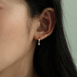 [single earring]14K gold cubic one touch earring (6679679139958)