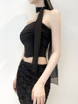 ベラスカーフコルセットトップセット/778. Bella scarf corset top set (2color)