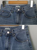 薄手フィットカットカプリスリットデニムパンツ(2color)