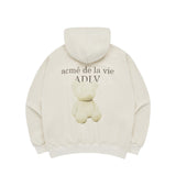 FUZZY BEAR HOODIE IVORY