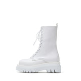 Lace-Up Short Walker Boots(White)