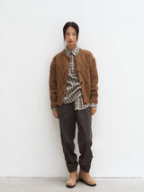 PIE WOOL CARDIGAN [ CINAMON ]