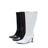 Basic Stiletto Boots Heel(Glossy Black)