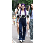 ワイドフィットハートシェイプ刺繍ジーンズ/CLASS:y  SEONYOU, LAPILLUS HAEUN, STAYC J, JOYURI WORN WIDE FIT HEART SHAPE EMBROIDERY JEAN [6887]