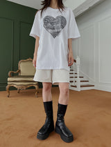 ブラックハートショートスリーブTシャツ / Black Heart Short Sleeve T-shirt (3color)