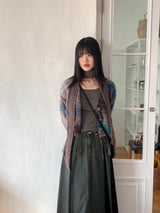 エルダーピンタックプリーツロングデニムスカート