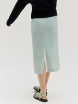 Tweed back slit skirt - Mint (6682467008630)