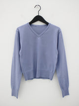 ミニマルVネックニット/Minimal V-neck Knit (12color)