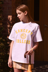 クラシックビッグロゴクルーネックホワイトユニセックスTシャツ / Classic Big Logo Crew Neck White Unisex T-shirt