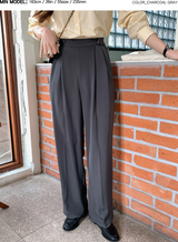 [SHOPPERMADE] サイドバックルツーピンタックスラックス (4color) (6687131795574)