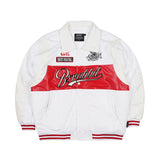 スポーティロゴカラーバーシティジャケット/BSR2223FWJK023 SPORTY LOGO COLLAR VARSITY JACKET WHITE