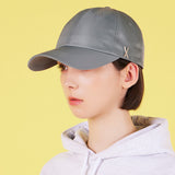Stud Logo Over Fit Poly Ball Cap Gray