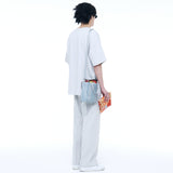 ウーヴン1/2ハーフTシャツクールグレー