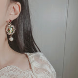 クラッシックフラワーズオイルペインティングピアス / Classic Flowers Oil Painting Piercing