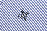リーセントロゴストライプハーフシャツ/RECENT LOGO STRIPE HALF SHIRT_NAVY