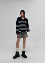 [MADE] Orenu Striped Collar Knit